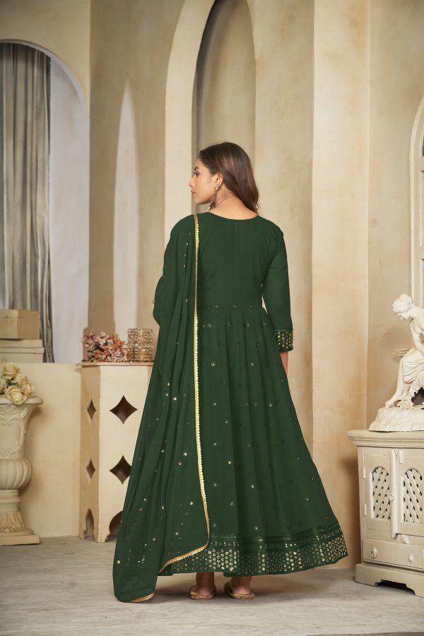 Georgette Green Anarkali Suit