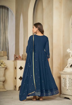 Georgette Rama Anarkali Suit