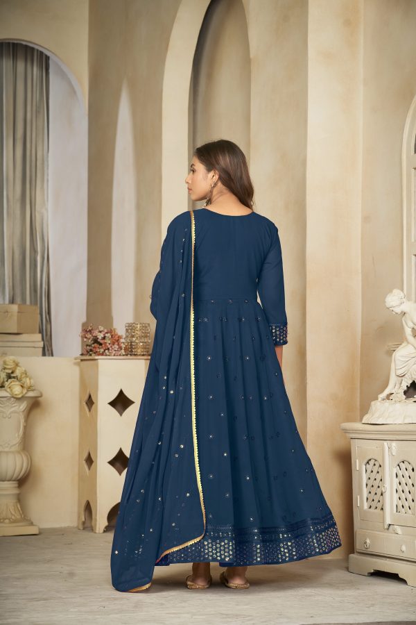 Georgette Rama Anarkali Suit