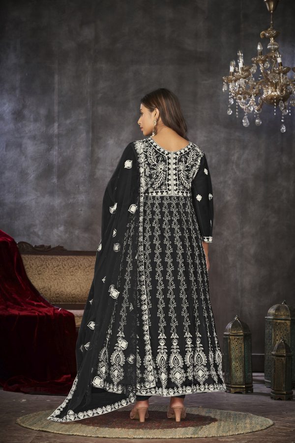 Embroidered Black Anarkali Suit