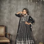 Embroidered Black Anarkali Suit