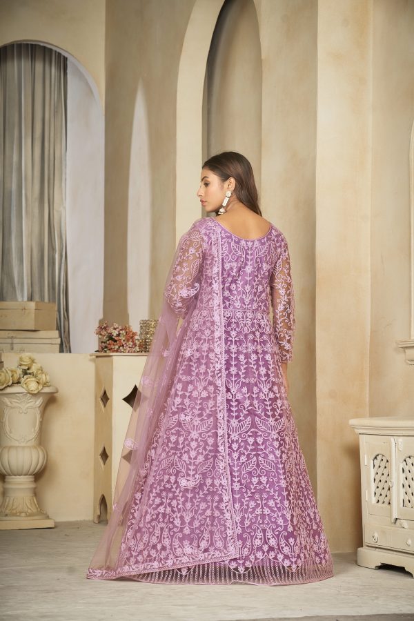 Net Purple Anarkali Suit