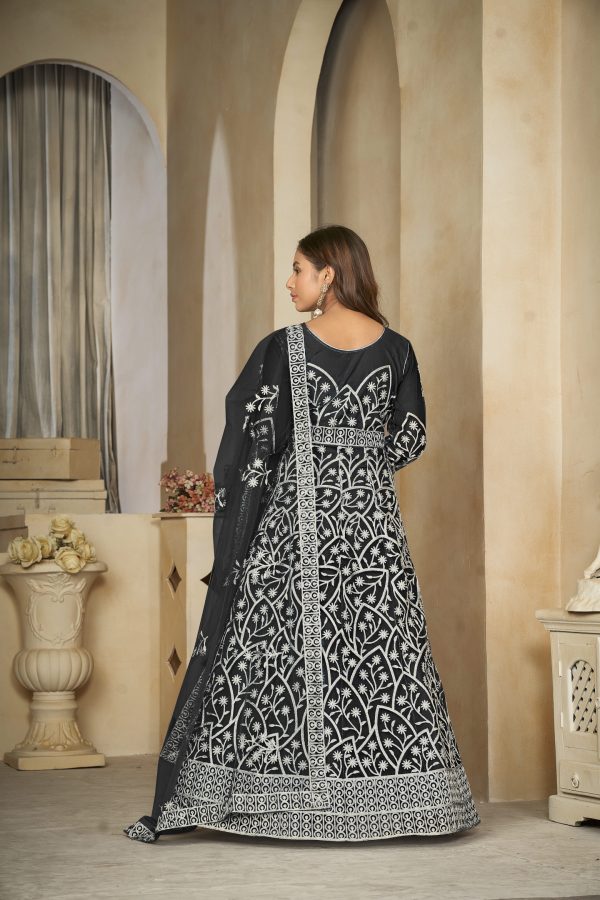 Embroidered Black Anarkali Suit