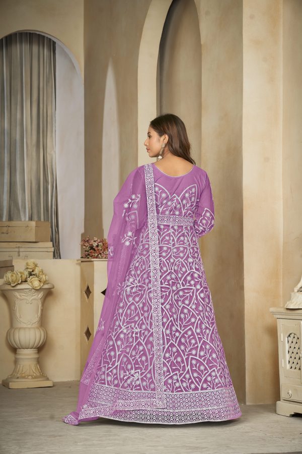 Embroidered Purple Anarkali Suit