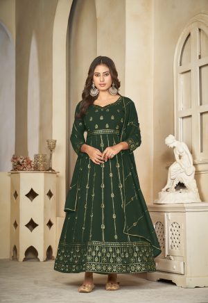 Green Georgette Anarkali Suit