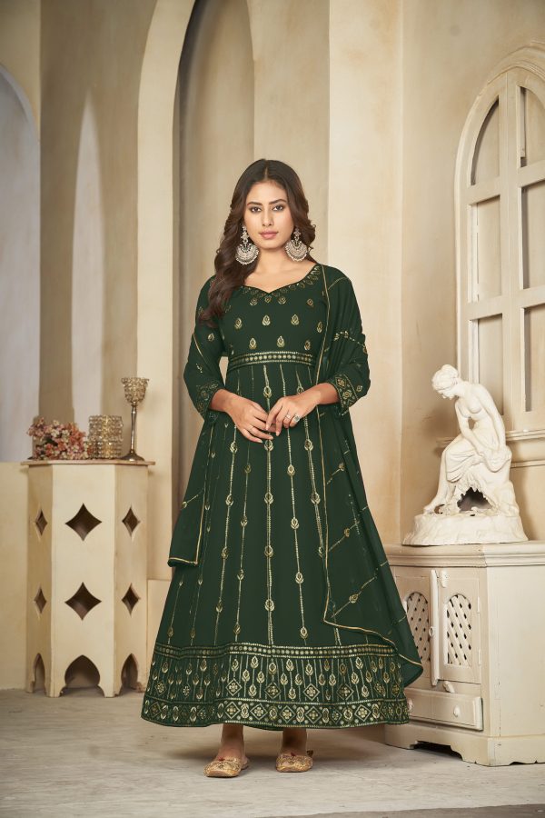 Green Georgette Anarkali Suit