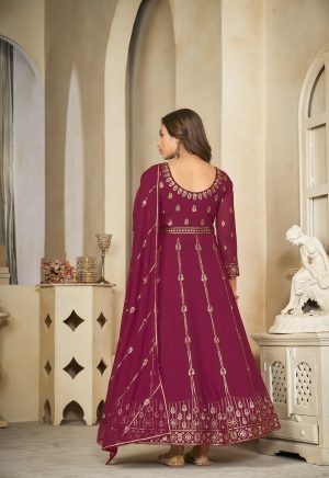 Pink Georgette Anarkali Suit