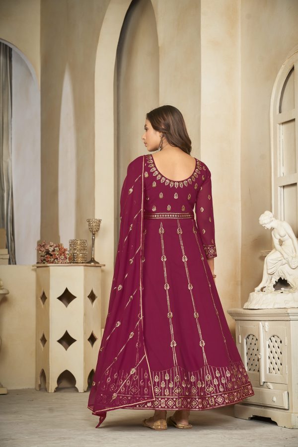 Pink Georgette Anarkali Suit