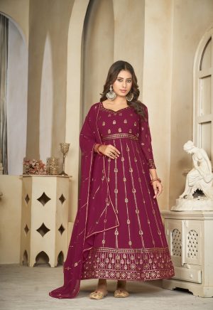 Pink Georgette Anarkali Suit