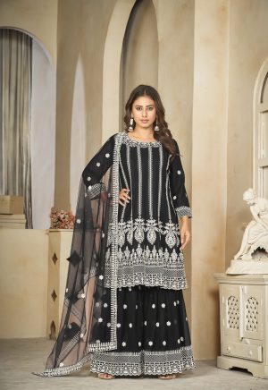 Black Georgette Anarkali Suit