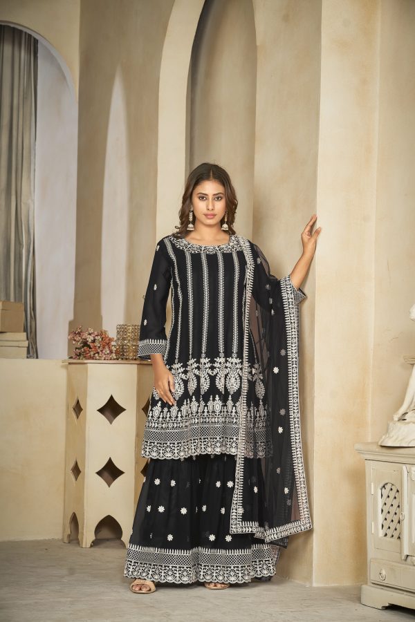 Black Georgette Anarkali Suit