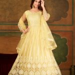 Yellow Net Anarkali Suit