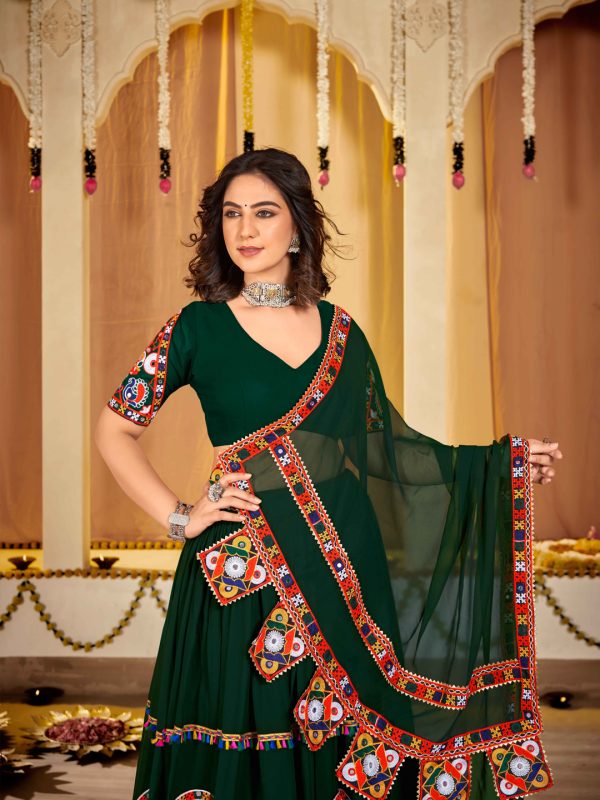 Green Navratri Special Lehenga Choli