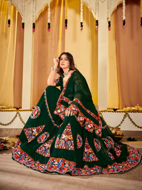 Green Navratri Special Lehenga Choli