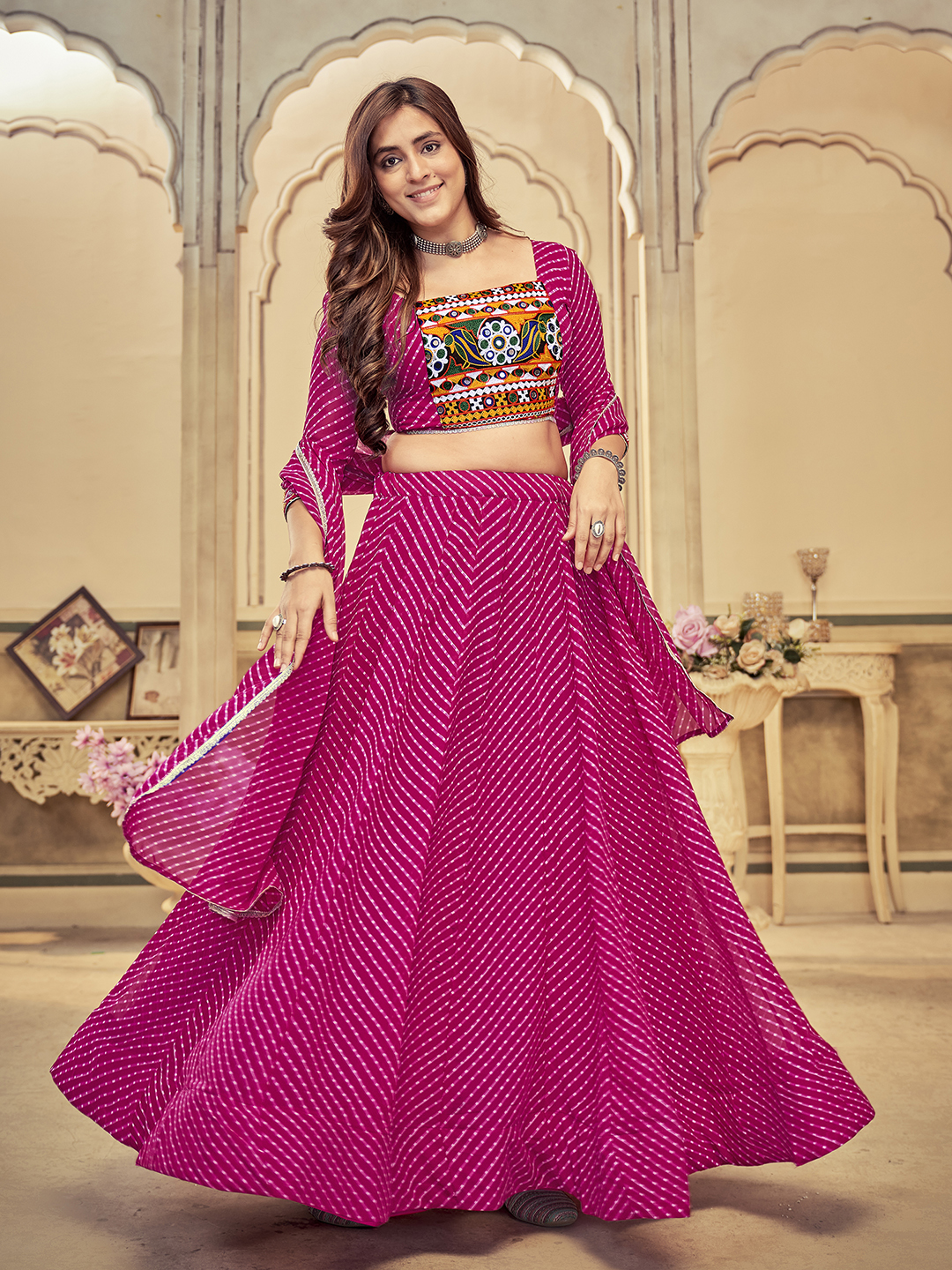 Pink Navratri Special Lehenga Choli