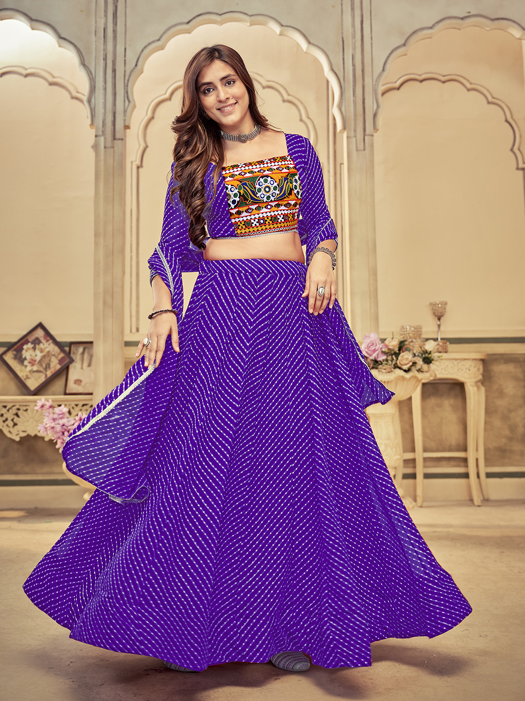 Purple Navratri Special Lehenga Choli