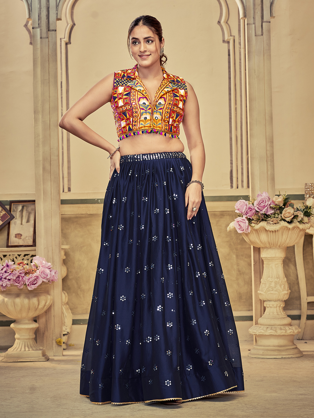 Blue Navratri Special Lehenga Choli