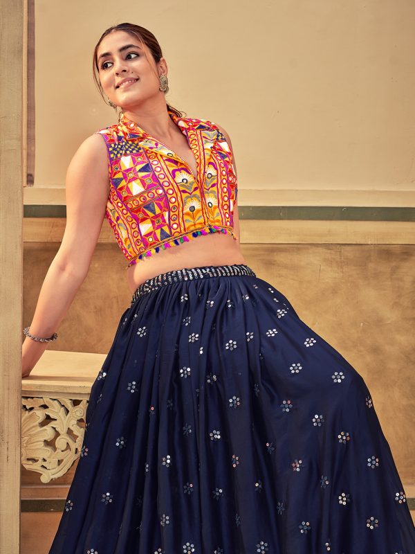 Blue Navratri Special Lehenga Choli