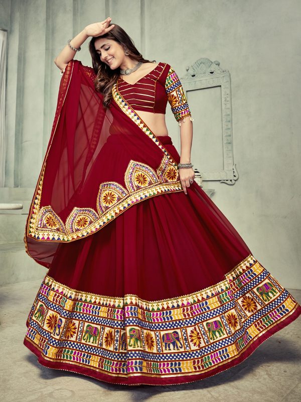 Maroon Navratri Special Lehenga Choli