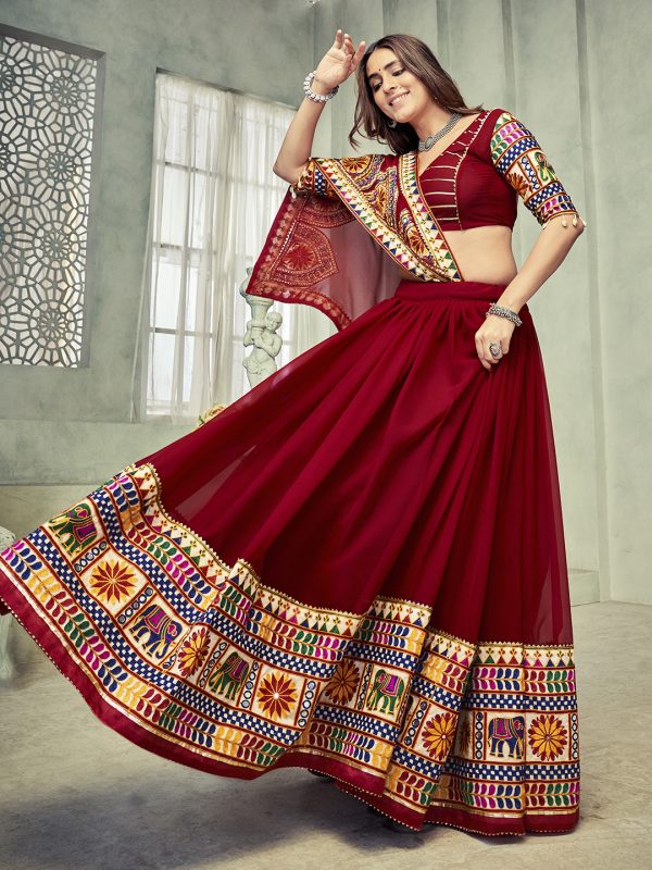 Maroon Navratri Special Lehenga Choli