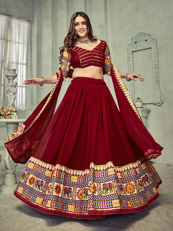 Maroon Navratri Special Lehenga Choli