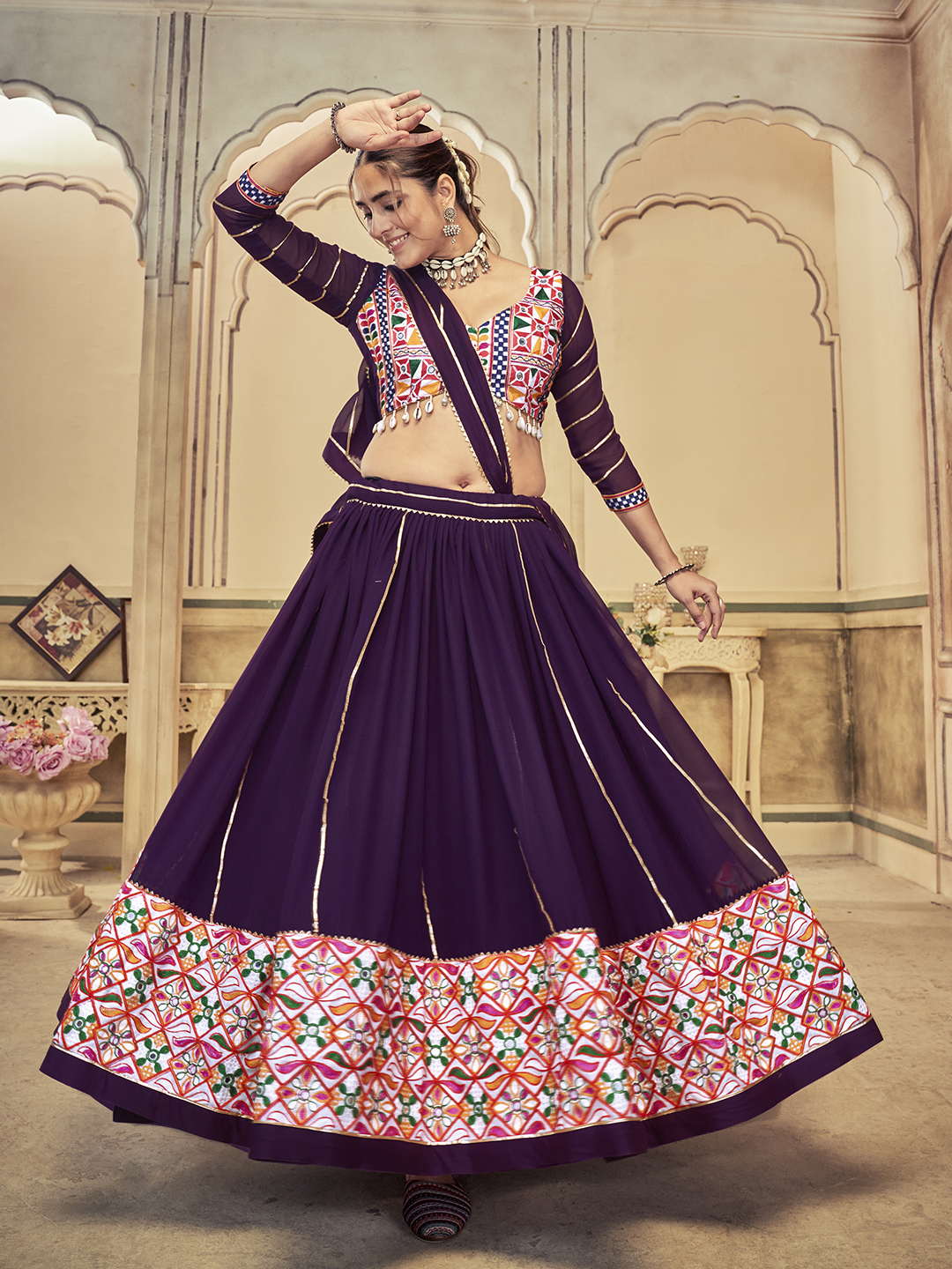 Purple Navratri Special Lehenga Choli