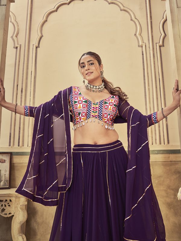 Purple Navratri Special Lehenga Choli