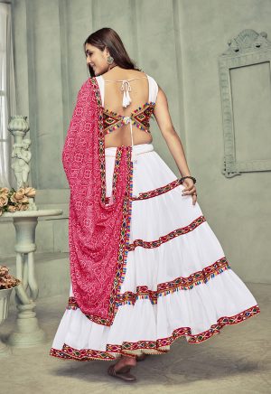 White Navratri Special Lehenga Choli