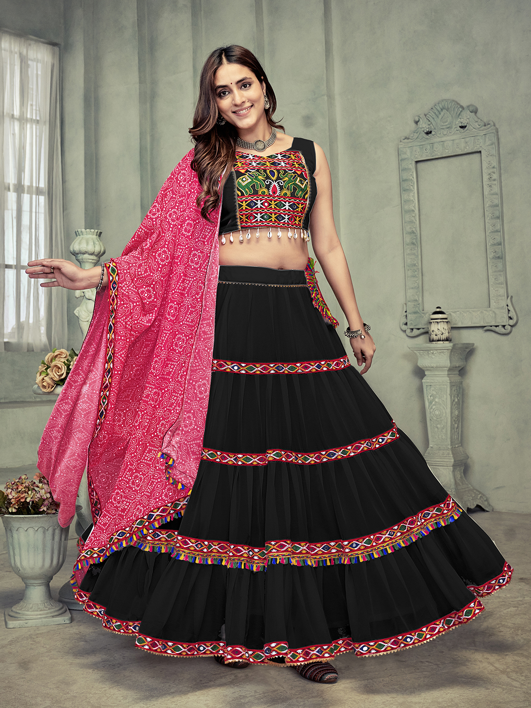 Black Navratri Special Lehenga Choli