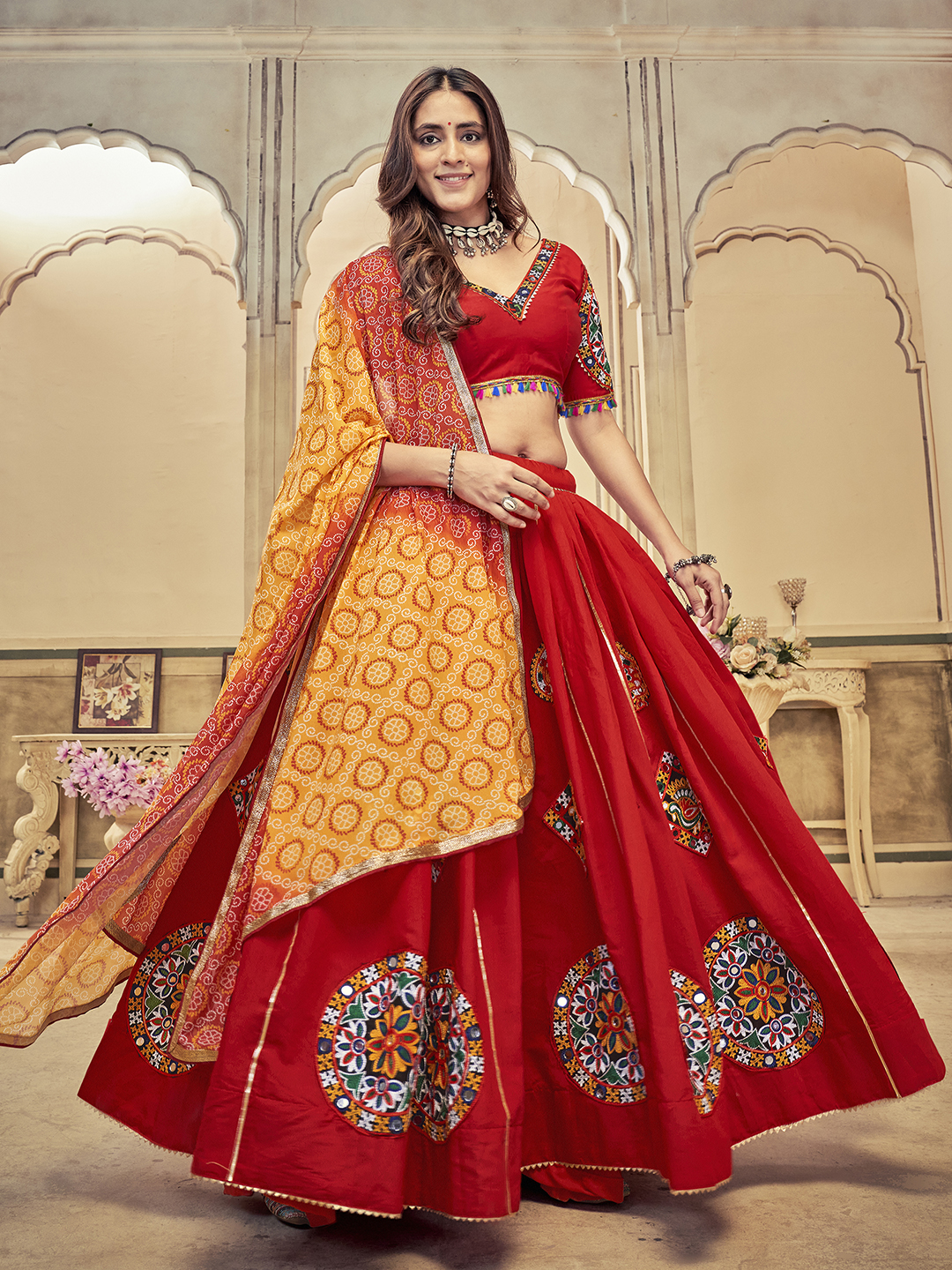 Maroon Navratri Special Lehenga Choli