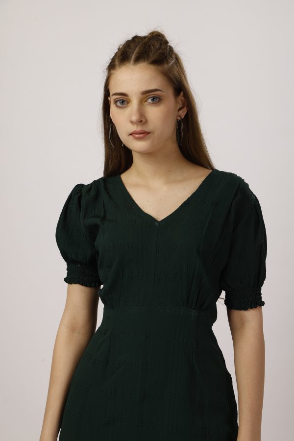 Women Fit & Flare Green Dress