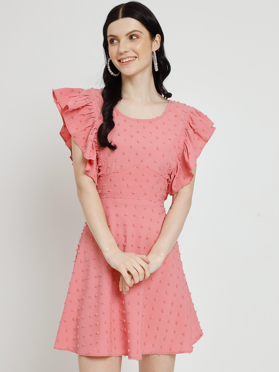 Stunning Cotton Lycra Pink One Piece Dress Atsevam Fashion