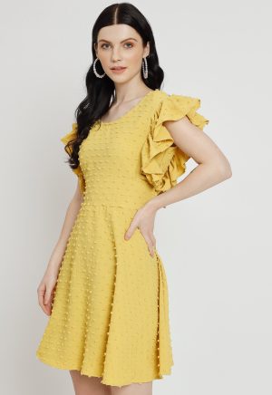 Lycra Yellow One Piece Dress