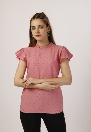 Round Collar Pink Top