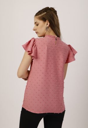 Round Collar Pink Top