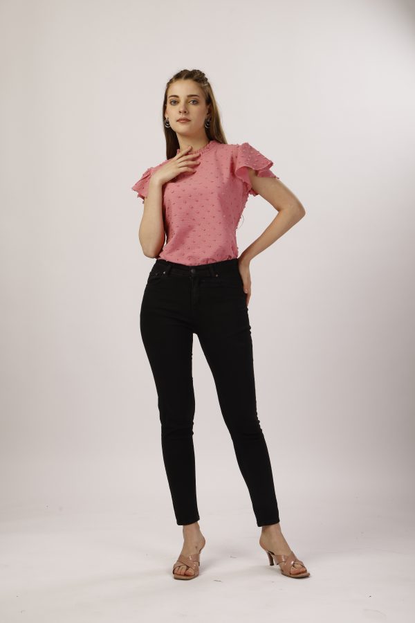 Round Collar Pink Top