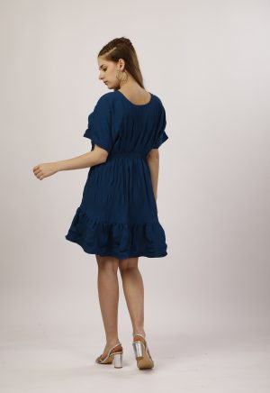 Blue V-Neck Dress