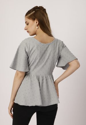 V-Neck Gray Top