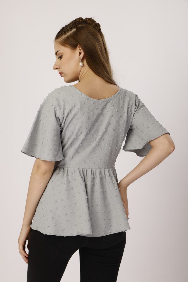 V-Neck Gray Top