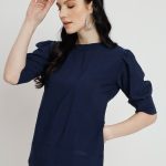 Blue Self Design Top