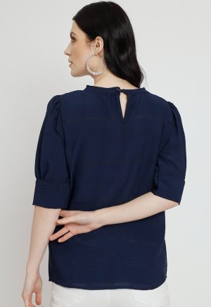 Blue Self Design Top