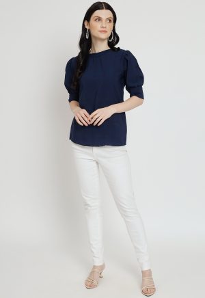 Blue Self Design Top