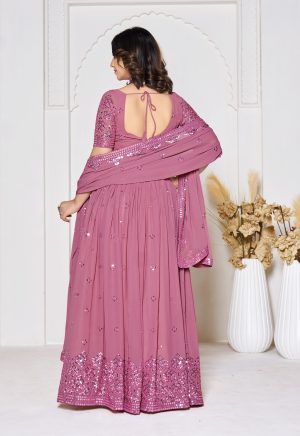 Pink Georgette Lehenga Choli