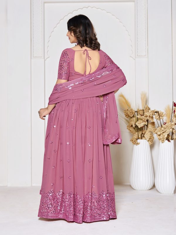 Pink Georgette Lehenga Choli