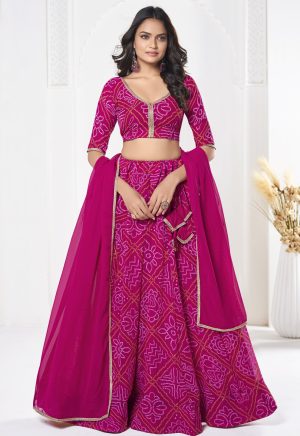 Printed Pink Lehenga Choli