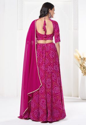 Printed Pink Lehenga Choli