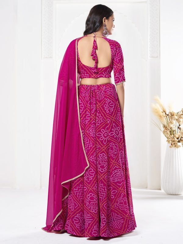 Printed Pink Lehenga Choli