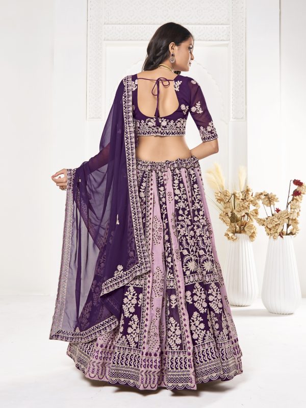 Georgette Purple Lehenga Choli