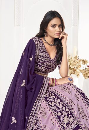 Georgette Purple Lehenga Choli