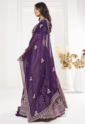 Georgette Purple Lehenga Choli